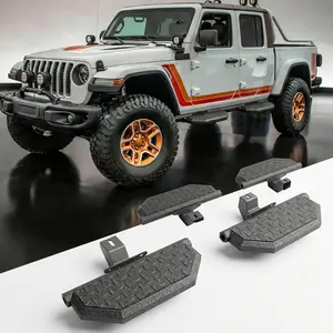 Running Boards For 2018-2025 Jeep Wrangler JL & 20-26 Jeep Gladiator JT 4 Doors Durable Tread Design