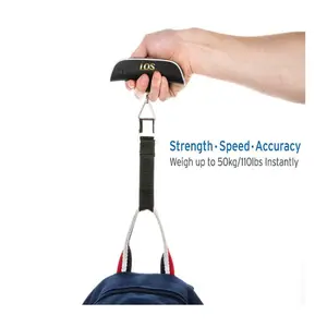 Pro Travel Scale: High-Precision 110lb Capacity with Backlit LED Display & 4-Unit Conversion. Features a Robust Hook and High-Accuracy Sensors for Luggage, Parcels, and Market Goods.