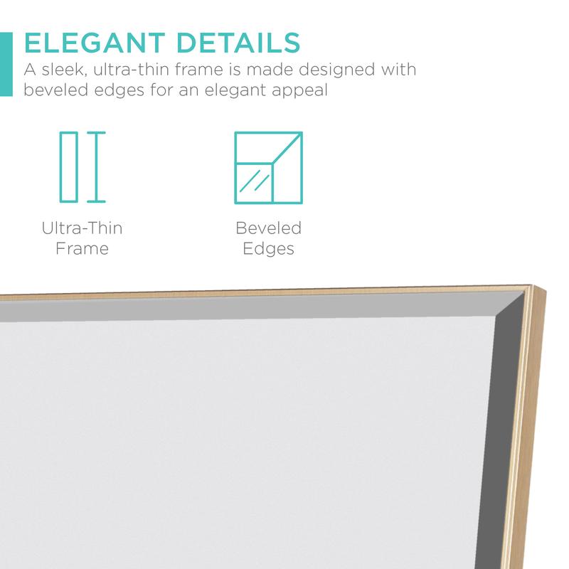 Best Choice Products 65x22in Full Length Mirror, Rectangular Beveled Wall Hanging & Leaning Floor Mirror
