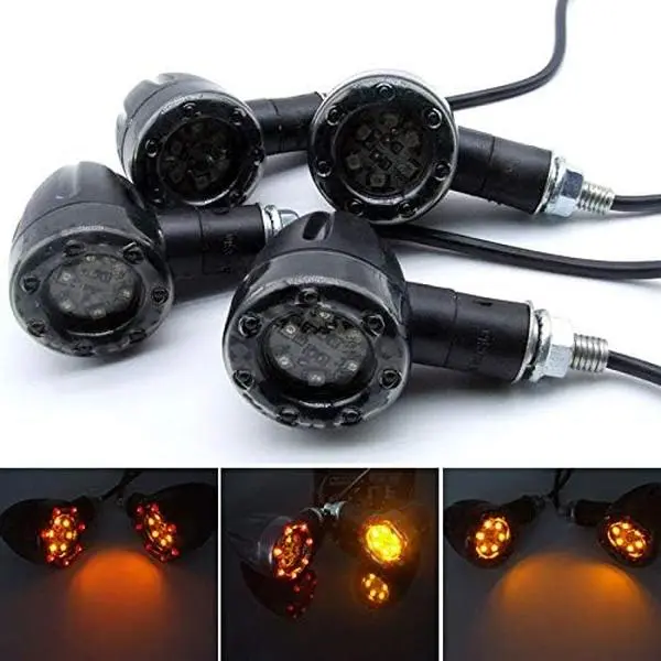 4 Pcs Motorcycle Turning Indicators - Plastic Motorcycle Accessories with Brake Lamp, Daytime Running Light Functions
