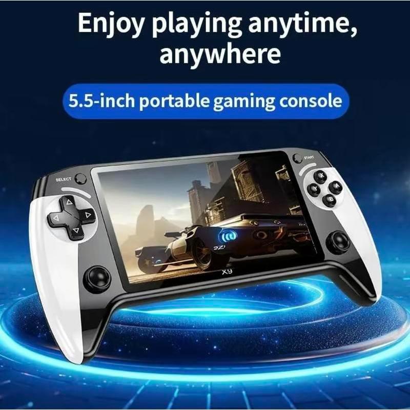 X9 Handheld Game Console with 10 Preloaded EmulatorGames 5.5-inch Display Portable Travel Friendly ProtectiveCase Low Power Usage White Color