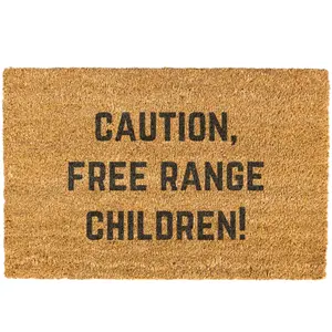 Caution free range children doormat, Welcome Mat, Funny Door mat, Boy Mom, Girl Mom