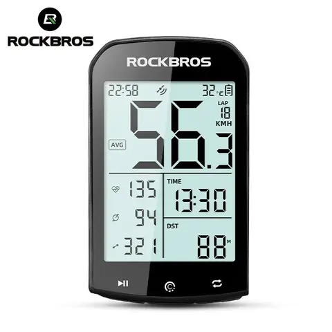 ROCKBROS Wireless Bike Computer - 2.9inch LCD Speedometer Odometer, Waterproof, ANT+ Bluetooth Pairs Sensors Smoothly, Cadence+HR+Power Support, GPS/BDS/Galileo for Precise Rides