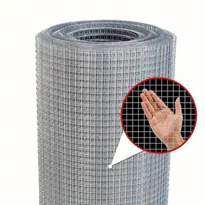 Heavy-duty galvanized wire mesh - easy to cut and customize, suitable for chicken coops, garden fences, pet enclosures, and plant protection.  Features a corrosion-resistant structure and 1/2-inch mesh size, ideal for DIY enthusiasts.