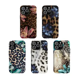 Y-Leopard Print Lily Flower Phone Cases 🖤 Hot Girl Wild Luxury Aesthetic,Having good protective properties,for iPhone 16 15 14 13 12 11 17Pro Max,for Samsung S25 S24 S23 S22 Ultra,Protective Cover,give her/him a gift for Christmas and Th
