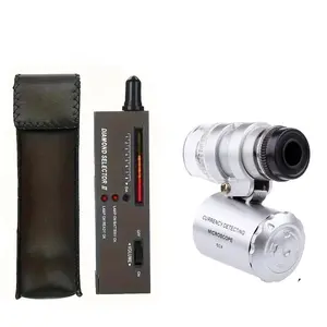 High Precision Jewelry Diamond Tester, Jewelry Tester with 60X Mini LED Magnifier, Professional Diamond Measuring Instrument for Diy Beading and Jewelry