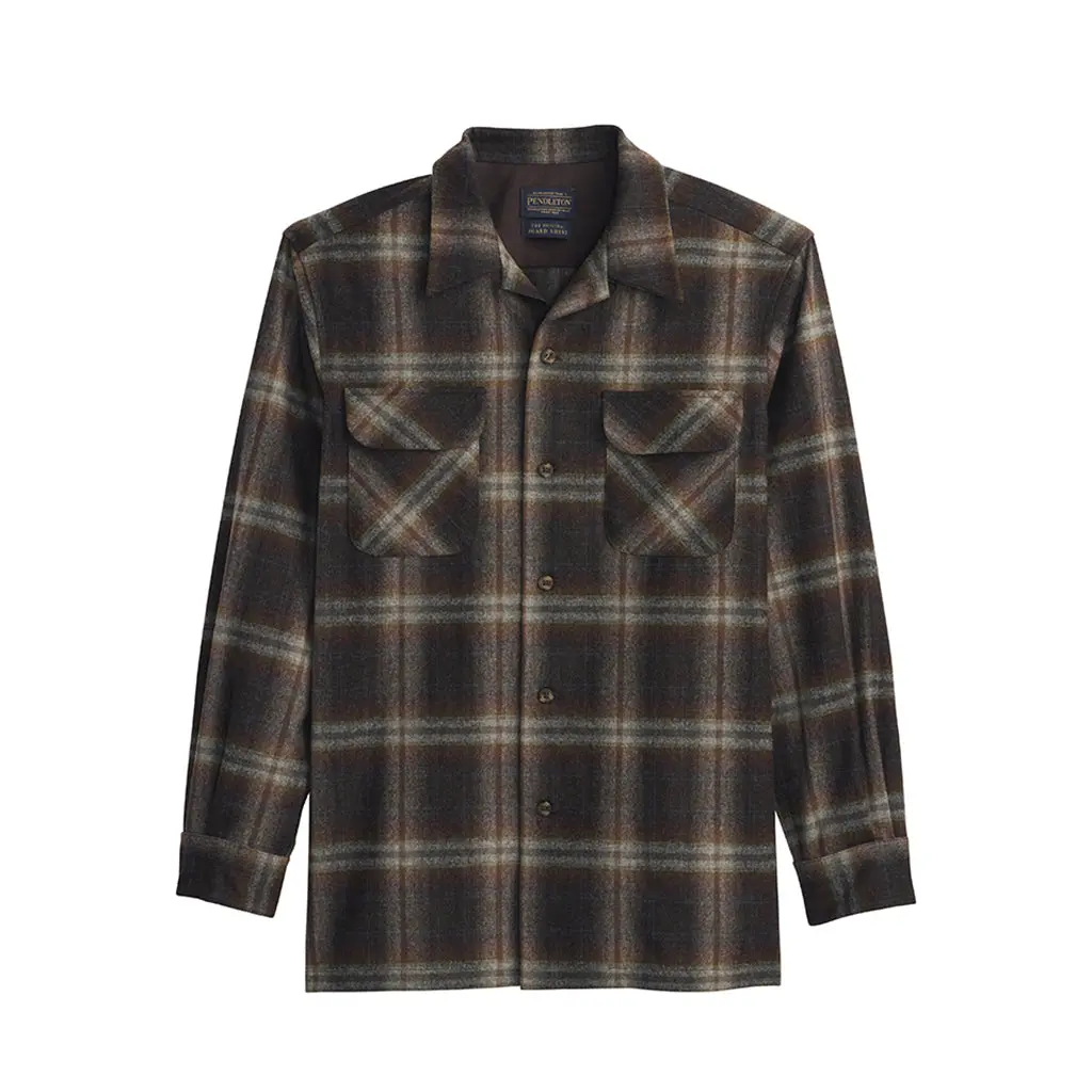 Pendleton Men's Tall Long-Sleeve Rugged Casual Wool Board Shirt - Menswear Grey Mix Multi Ombre, USA-Imported Fabric, Imported Of Usa Fabric