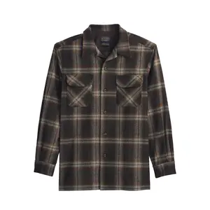 Pendleton Men's Long-Sleeve Casual Wool Fabric Board Shirt - Menswear Grey Mix Multi Ombre (25')
