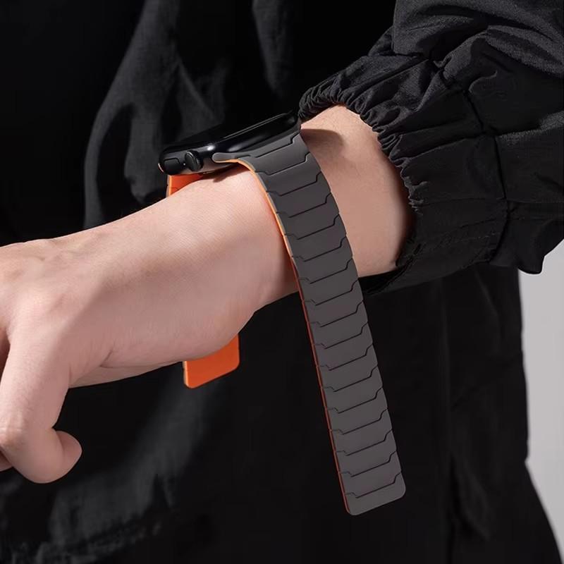 BROULIT Magnetic Silicone Sport Watch Band, Soft Waterproof Adjustable Replacement Strap Compatible with Apple Watch Ultra 2 Series 11 10 9 8 7 6 SE, Men Women,back to school,back to school haul