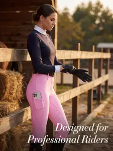 Women's High Waist Equestrian Pants, Elastic Fit Anti-Slip Silicone Inner Grip, Perfect for Beginners, Spring Summer Fall Outdoor Wear