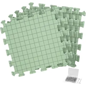 5 PCS Blocking Mats for Knitting & Crochet Projects, Crochet Blocking Mat with 50 T-Pins, Knitting Board and Pins (Green 5PCS)