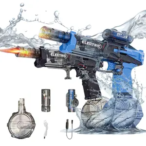 LED Light-Up Watergun, High-Capacity Electric Squirt Water Gun with Luminous Flame Effect, Battery-Powered Outdoor Beach Battle Toy for Boys and Girls, Ideal Birthday Gift, Summer Outdoor Activities, Durable Plastic, Water Gun for Kids Swimming Pool Set