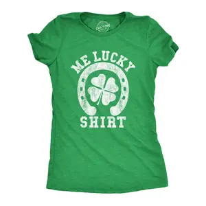 Womens Me Lucky Shirt T Shirt Funny Leprechaun Saint Patricks Day St Patty Tee Funny Womens T Shirts Cute Vintage Fashion Casual Ladies T-Shirt Gift Saint Patrick's Day Tops for Women Funny Beer Top Women's Green