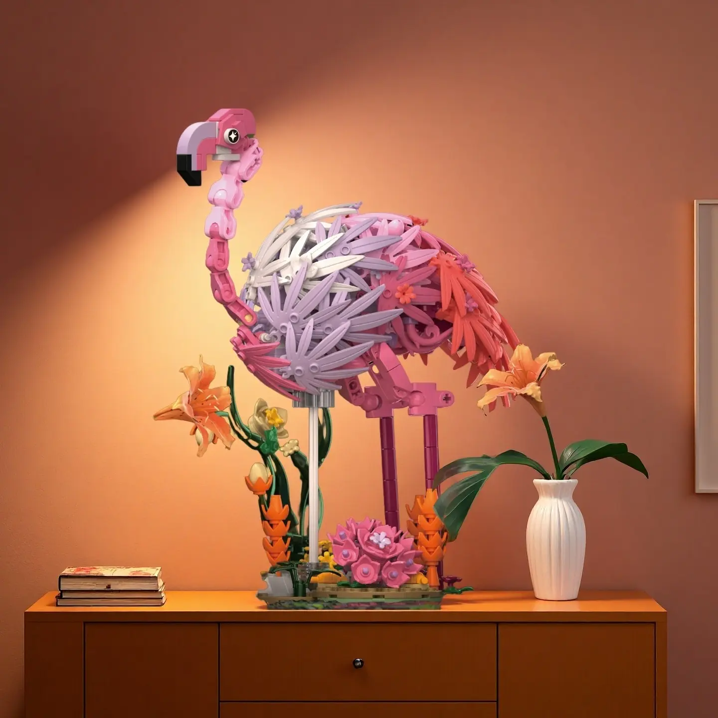 Flamingo Animal Building Set, 486+ Pieces, Educational Puzzle Toy, Desk Decor, Home Decoration, Perfect Gift for Birthdays, Christmas, Valentine's Day, Halloween