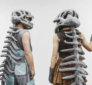 Dinosaur Hat-Unisex Funny Dinosaur Headgear with Playful Design115cm Length Perfect for Themed Parties&Fun Occasions Cotton Material Accessory Masks