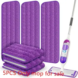 5-Piece No-Hand-Wash Spray Mop Cloth Set, Starry Sky Microfiber Fabric, Dry & Wet Use Adhesive Mop Accessories