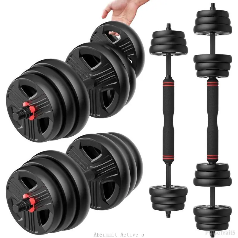 Adjustable Dumbbells, 20/30/40/55/60/70/80/90lbs Free Weight Set with Connector, 2 or 3 in 1 Dumbbells Used as Barbell, Kettlebells, Fitness Exercises for Home Gym Suitable for Men/WomenPulseTrail5ABSummit Active