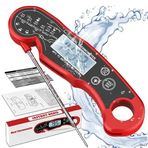 Meat Thermometer Digital for Grilling and Cooking - Waterproof Ultra-Fast Instant Read Food thermometers with Backlight & Calibration for Kitchen, Deep Fry, BBQ, Grill, LCD