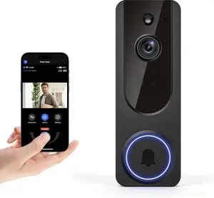 1080P Wireless Wi-Fi Doorbell Camera for Home Safety, Night Vision, 2-Way Audio, Cloud Storage, AI Human and Motion Detection, Live View, Battery Powered, Indoor Outdoor Surveillance