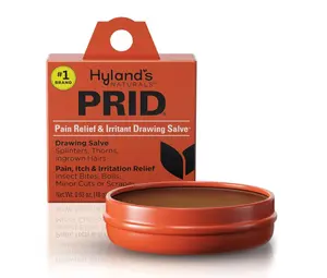 Hyland's PRID Drawing Salve, Topical Skin Irritation Relief, For Splinters, Thorns, Ingrown Hairs, Itch Relief for Bug Bites, Boils, Minor Cuts and Scrapes, 18 Grams
