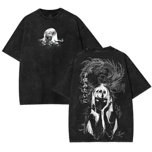 valentine shirts Junji Ito Tomie Anime Graphic Tee Oversized Acid Washed Soft Cotton Shirt Anime Streetwear Casual Menswear Unisex Summer Clothing Gift for Anime Fans