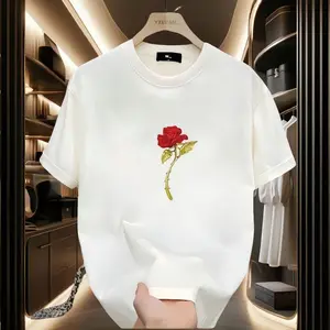 YZE MC T-shirt For Men Casual Korean Style Simple Printed Short Sleeves Round Neck Breathable Cotton Fabric Menswear Soft Top Day Stylish Thick Tshirt Streetwear Crewneck men gifts clothes men graphic tee chromakopia tour outfits Gamis Tropical