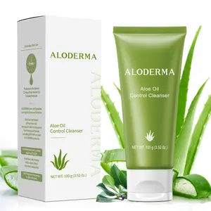 Aloderma Oil Controlling Facial Cleanser Made within 12 Hours of Harvest with Organic Aloe Vera - Wintergreen Deeply Cleanses Pores & Breakouts 3.5oz