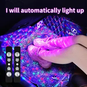 Led Light Interior Under Dash Foot Well Light RGB Static/Gradient/Strobe Human body induction Music Sync with Controller App Timer USB 5V Inside Lighting