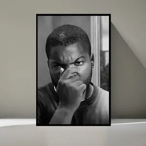 FRIDAY Ice Cube Bathroom Canvas Wrap Movie Poster, Room Decor, Home Decor, Wall Print, Art Poster for Gift, Wall Art, Funny Movie Bathroom, Bathroom Wall Decor,  Not Included Cotton Hand