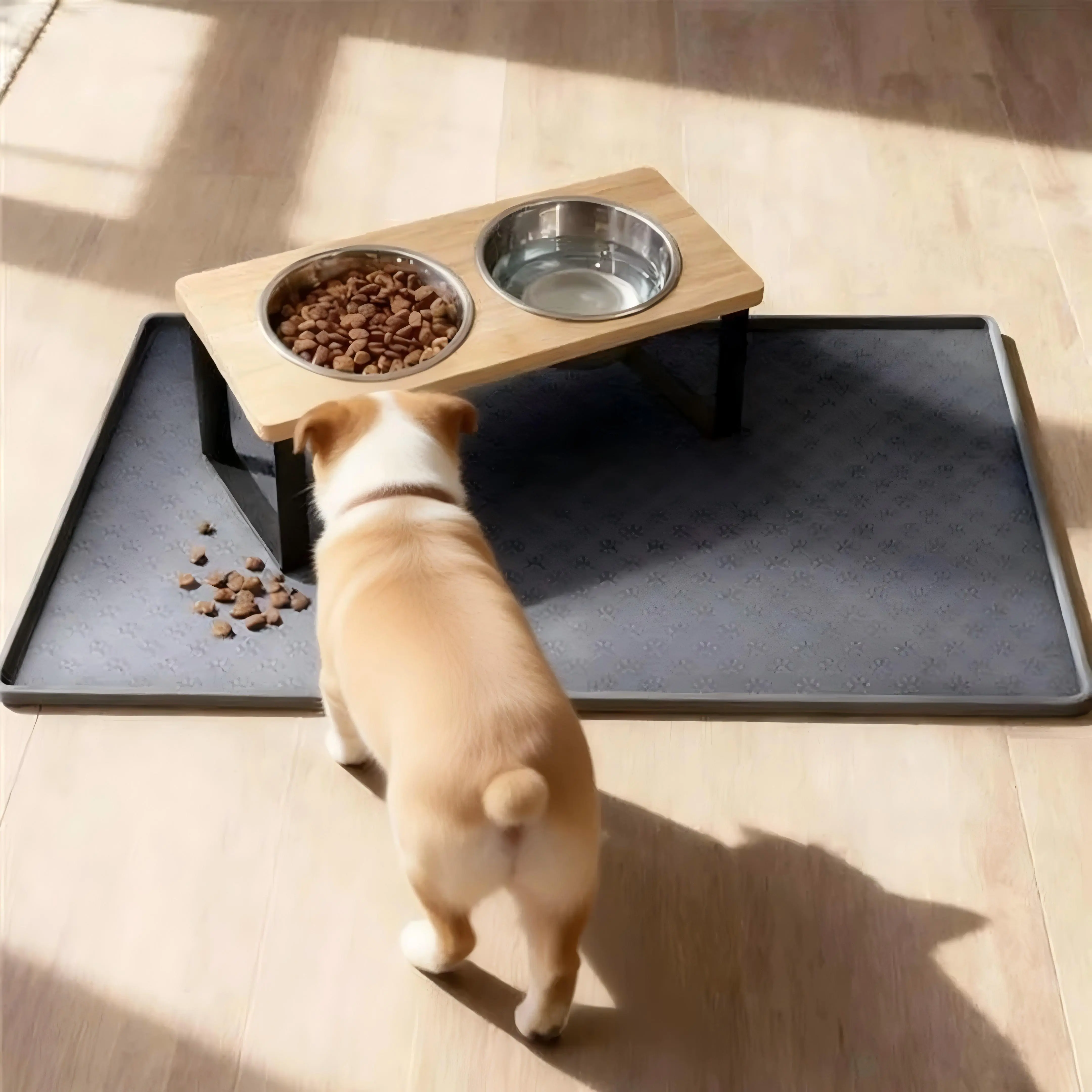Dog Bowls with 1 Mat