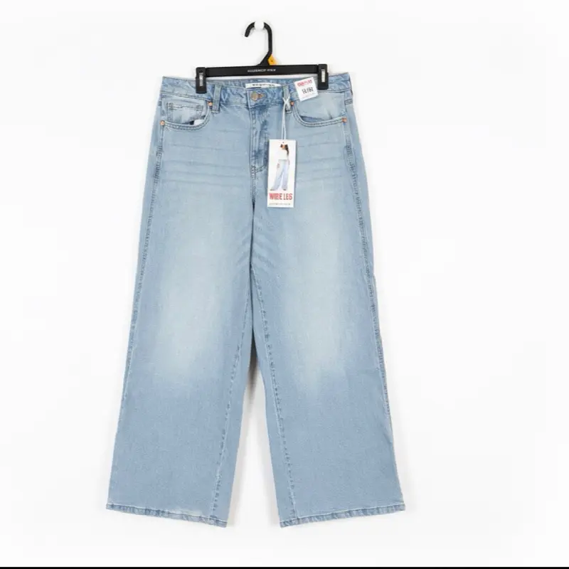 Celebrity Pink Wide Leg Jeans - Light Blue Denim with Flare Leg Design for Women