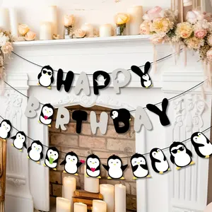 Penguin Birthday Party Decoration Set, Features Cute Penguin Theme Decorations & Perfect for Kids' Birthdays, Ideal Gift Idea for Young Ones