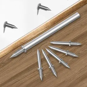 100 Pcs Double Head Skirting Thread Seamless Nail - Double Headed Nails - Rust Proof No Trace Invisible Security Skirting Thread Screws Set