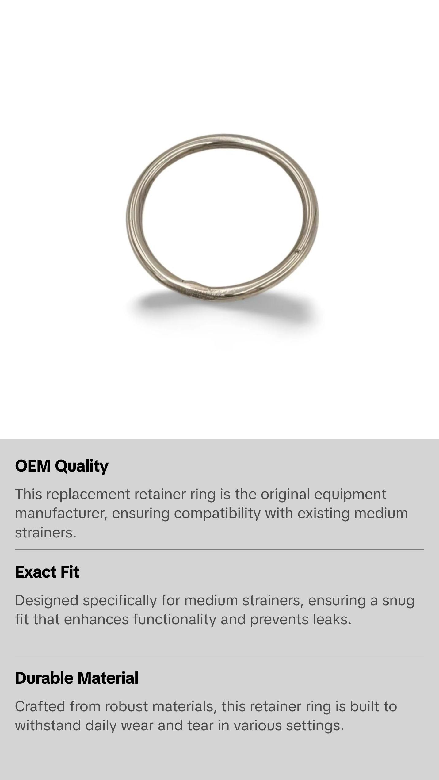 Replacement Retainer Ring for Medium Strainer