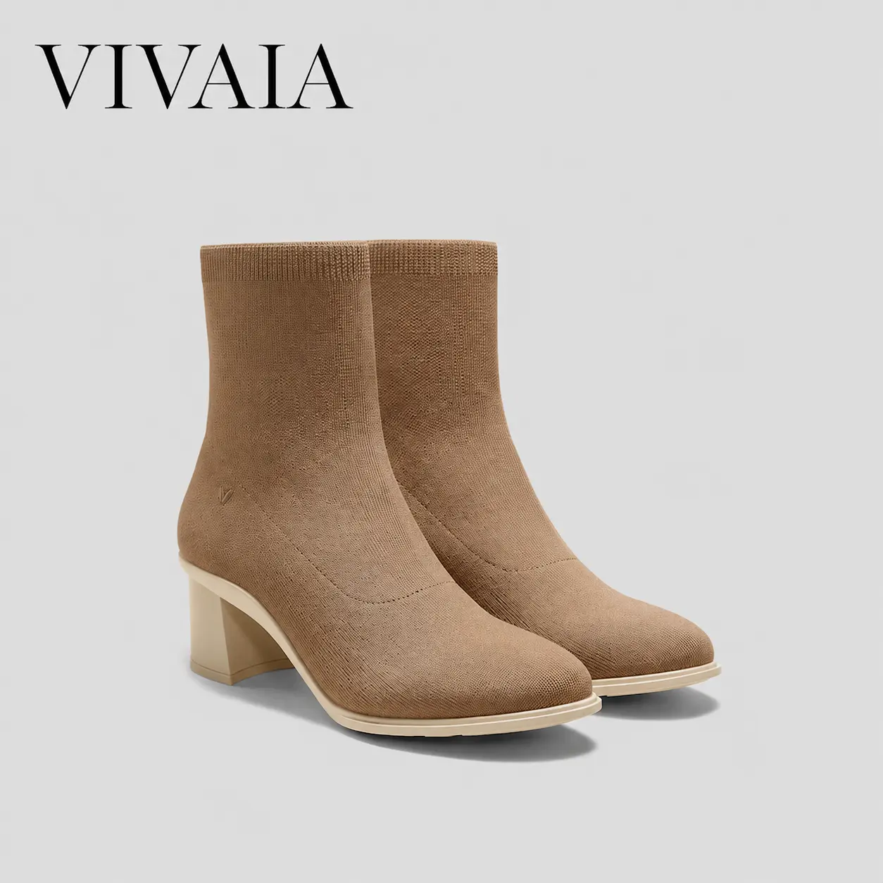 VIVAlA Women’s Almond-Toe Running Heel Boots – V-Pro WalkSole Arch Support, Water-Repellent Stretchy Upper & 6.5cm Block Heel(Amanda)