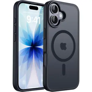 Magnetic Phone case for iPhone 17/16/15/14 Plus/13/12 Pro Max Case Military Grade Drop Protective Phone Cases (Compatible with MagSafe)(10 FT Military Grade Drop Protection) Slim Translucent Matte Shockproof Phone Cover for iPhone Pro Max