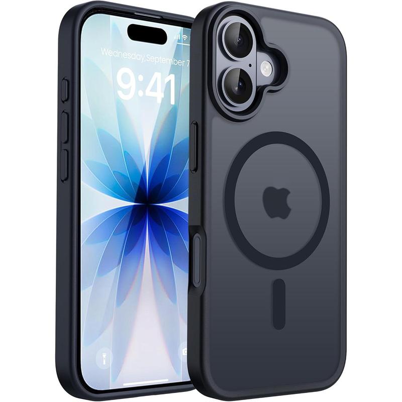 Magnetic Phone case for iPhone 17/16/15/14 Plus/13/12 Pro Max Case Military Grade Drop Protective Phone Cases (Compatible with MagSafe)(10 FT Military Grade Drop Protection) Slim Translucent Matte Shockproof Phone Cover for iPhone Pro Max
