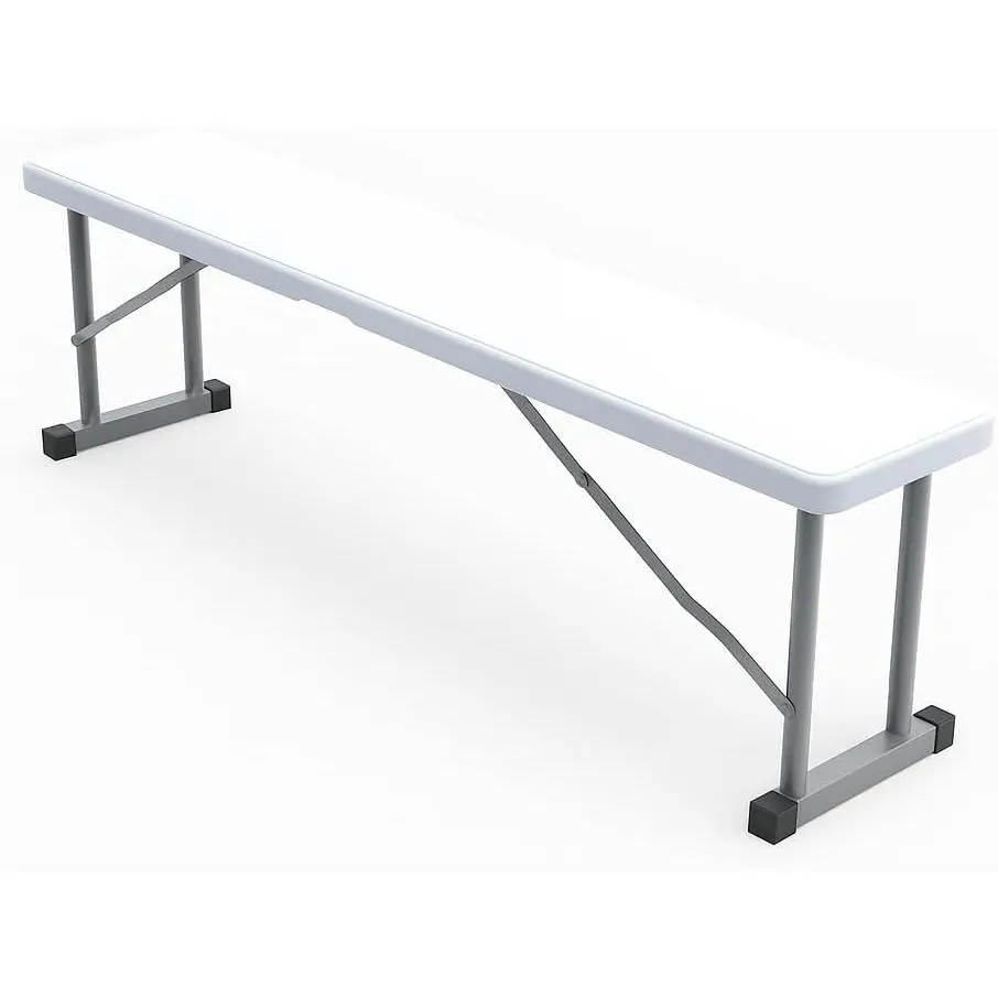 2.75ft Plastic Folding Bench Lightweight and Portable White with