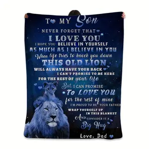 1Pcs Gift Son Print Blanket, Modern Style Blanket, Outdoor Blanket, Travel Camping Blanket, Soft And Comfortable Blanket, Travel Sofa Bed, Office Home Decor, Birthday Gift Blanket For Boys, Girls, Adults, All Seasons