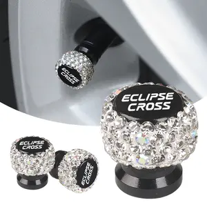 4pcs Mitsubishi Eclipse Cross Car Accessories, Diamond Tire Valve Caps, Shiny Lustrous Universal Metal Valve Covers, Stylish Car Accessories