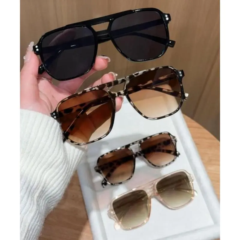 4-Pack Unisex Oversized Aviator Sunglasses - Double Bridge  display picture 2