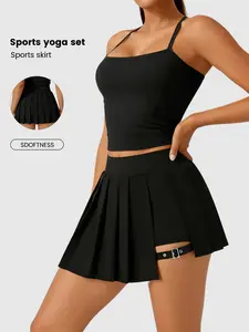 Women's Tank Top + Sporty Skirt Set, Casual Sexy Two-Piece, Slim Fit Athletic Wear, Perfect for Daily Use