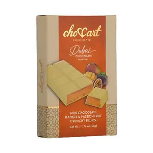 3x Choccart Dubai Chocolate Mango & Passionfruit Bar 1.76oz Mango & Passionfruit