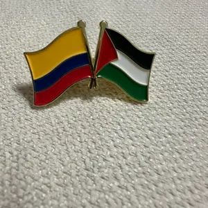 Palestine & Colombia Flags pin