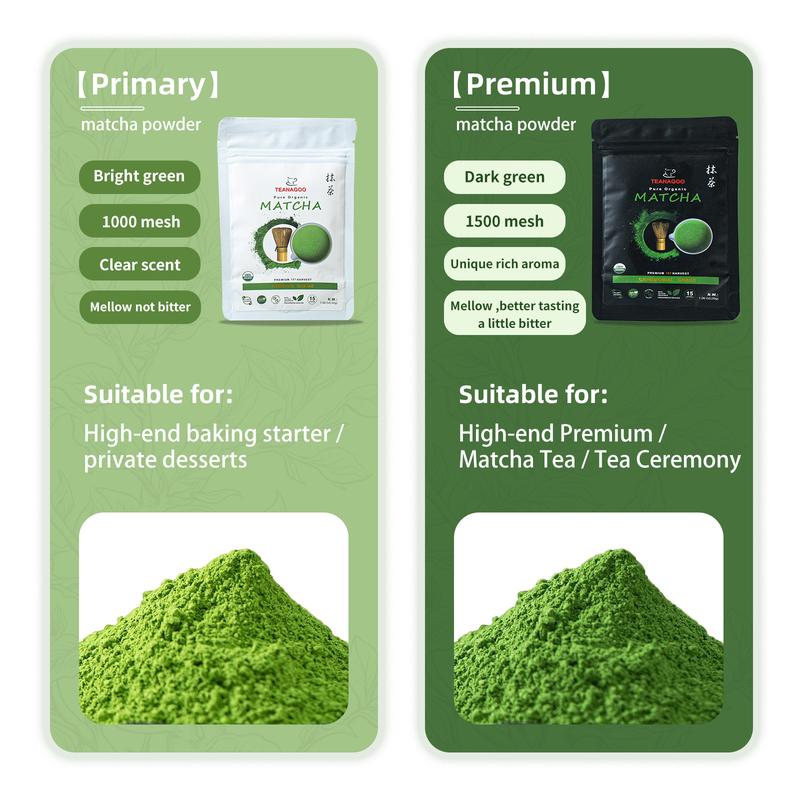 TEANAGOO Ceremonial Grade Matcha Powder Premium First-Harvest USDA Organic Unsweetened No Additives for Latte Daily Beverage or Traditional Tea Ceremony Multiple  Healthy