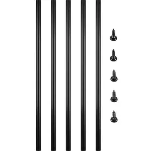 VEVOR Deck Balusters, 101 Pack Metal Deck Spindles, 26\"x0.75\" Staircase Baluster with Screws, Aluminum Alloy Deck Railing for Wood and Composite Deck, Circle Baluster for Outdoor Stair Deck Porch