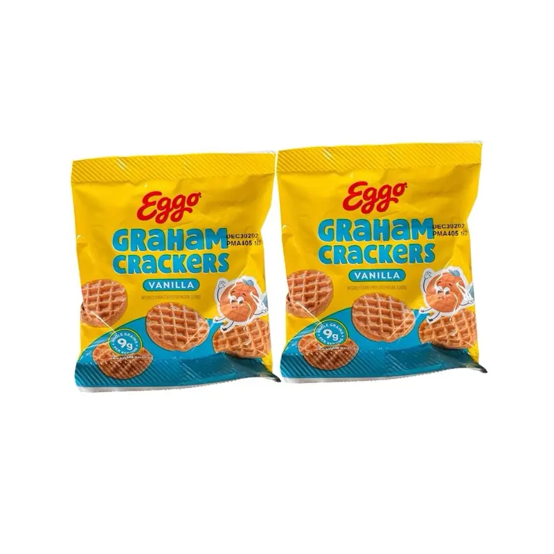 Eggo Vanilla Flavor Graham Crackers Sweet Treats - 2 Bags (1oz Each), School Snacks for Cupboard Storage, Room Temp Crisps & Puffed Snacks, Snack Packs