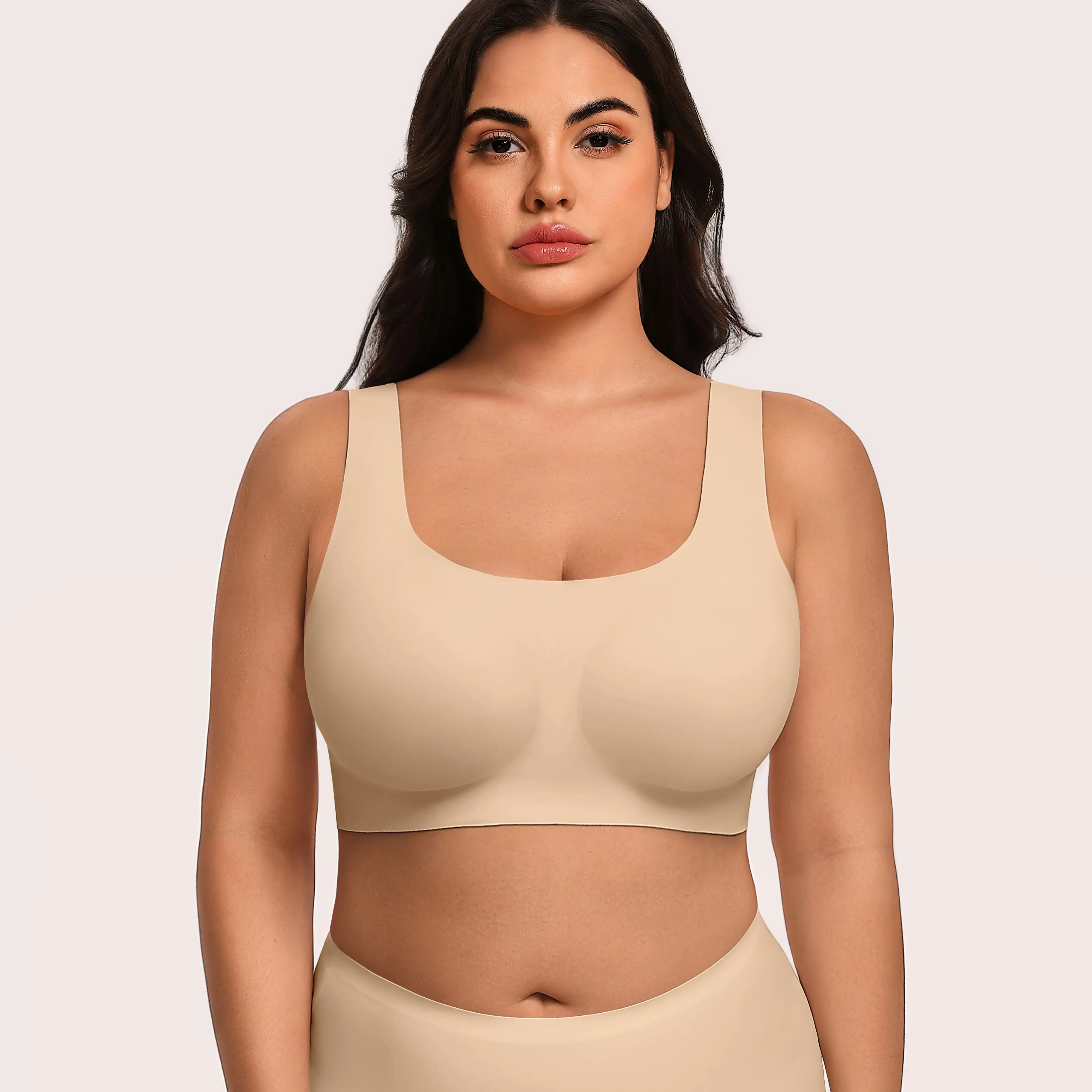 Showyoo Women's Full Coverage Wireless Support Bralette - Underwear for Women with Non-Removable Padding, Seamless Pullover, Super Soft, Breathable for Daily Wear, Non Removable Padding Bralettes
