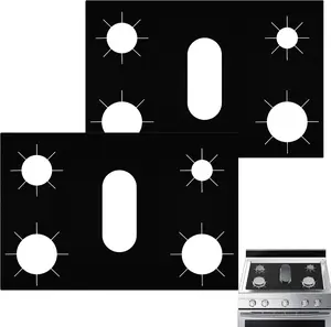 2 Pack Stove Covers Gas Range Protectors for Samsung Gas Range Stove Cover Reusable Stove Top Covers for Samsung Gas Burners Oven Liners Mat Gas Range Protectors Covers Non-Stick Washable