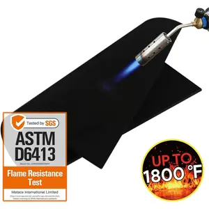 2 Pack 12x14 Inch Fireproof Welding Blanket & Pad, 5mm Thickened Fire Resistant Carbon Felt Cloth, Flame Retardant Fabric for Stove Wick, Heat Shield for Soldering, Firepit, , Black